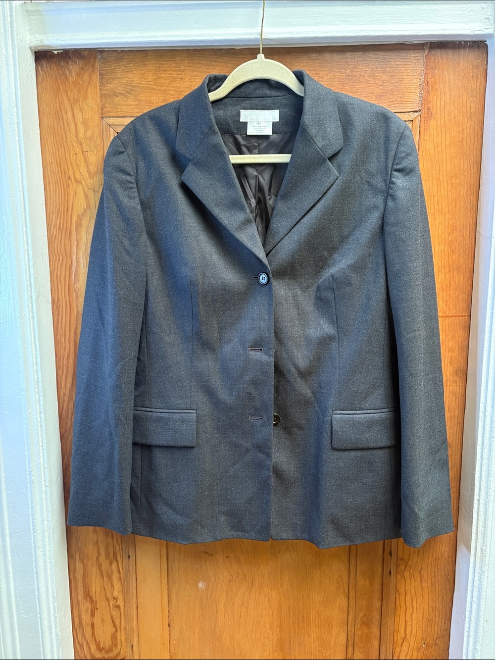 NICOLE FARHI Charcoal Gray Tailored Women's Blazer